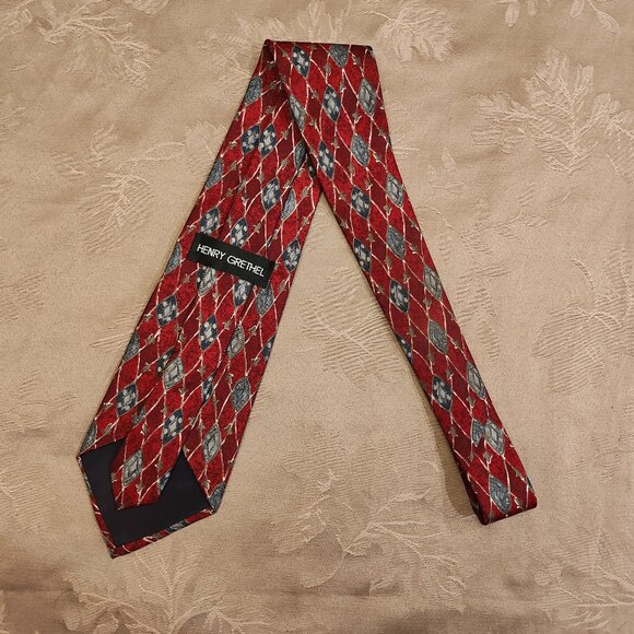 Henry Grethel Other - Henry Grethel Vintage 100% Italian Silk Red Tie, Excellent Used Condition! (EUC)